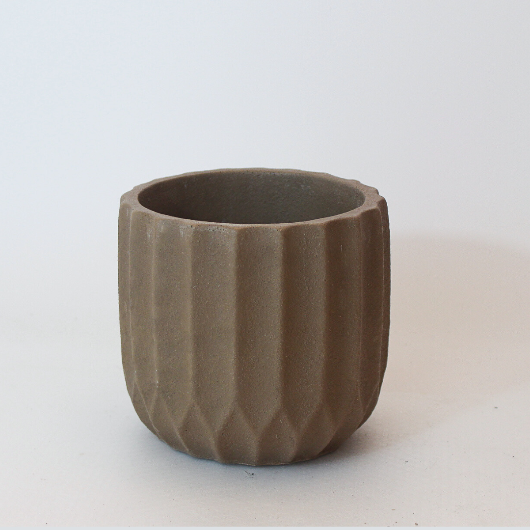 ceramic fluted flower pot Fluted Textured Planter – Mindful Cements Studio